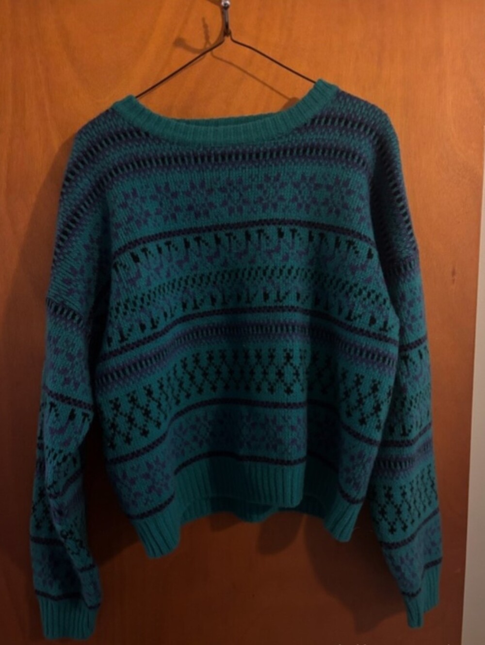100% Wool Teal Sweater